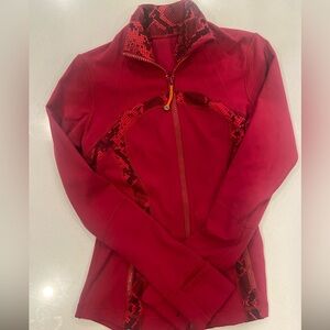 Lululemon Athletica Red Define Jacket with Patterned Design